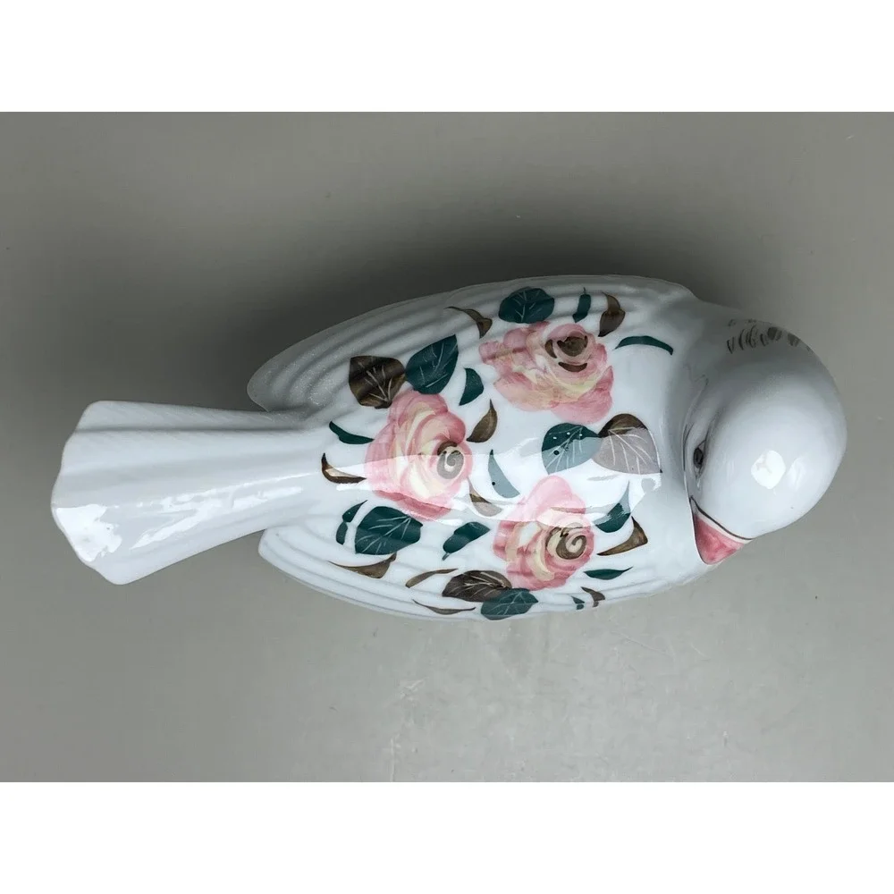 Vtg Porcelain Bird Trinket‎ Dish Figurine Decor 6.25